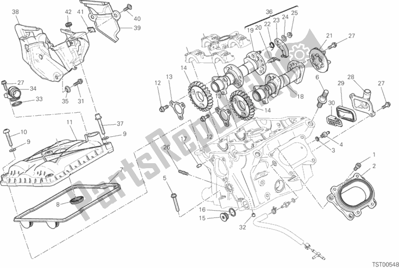 All parts for the Vertical Cylinder Head - Timing of the Ducati Superbike 1299S ABS USA 2017